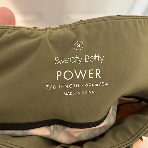Sweaty‎ Betty Power 7/8 Workout Legging, Pink/Green Pattern S - Picture 6 of 10